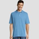 Hanes Men's Short Sleeve X-temp Performance Pique Polo Shirt - Heather Blue