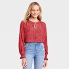 Women's Long Sleeve Blouse - Knox Rose Coral Red
