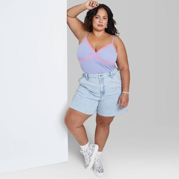 Women's Plus Size Super-high Rise Utility Bermuda Jean Shorts - Wild Fable Indigo