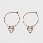 Triangular Stone Charm Hoop Earrings - Universal Thread Gold/white