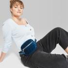 Women's Plus Size Long Sleeve Square Neck T-shirt - Wild Fable Blue