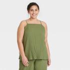 Women's Plus Size Ribbed Tank Top - A New Day Green