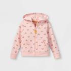 Toddler Girls' Fleece Zip-up Hoodie Sweatshirt - Cat & Jack Powder Pink