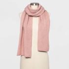 Women's Shaker Stitch Knit Scarf - A New Day Pink