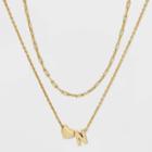 14k Gold Dipped 'n' Initial With Heart Chain Necklace - A New Day Gold