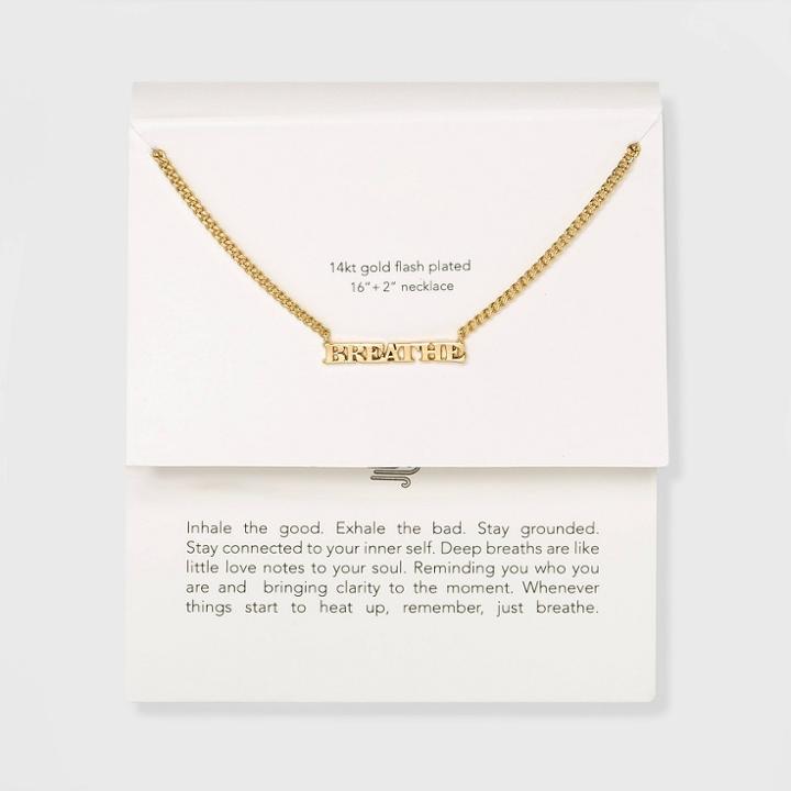 No Brand Silver Plated Gold Dipped Breathe Chain Necklace - Gold