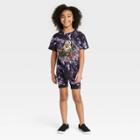 Girls' Nikkolas Smith Marvel Storm Short Sleeve 2pc Top And Bottom Shorts Set - Purple/black