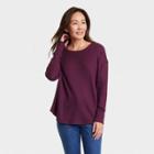 Women's Long Sleeve U-neck Tunic Top - Knox Rose Dark Purple