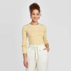 Women's Regular Fit Long Sleeve Crewneck T-shirt - A New Day Yellow M, Women's,