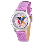 Girls' Disney Elena Of Avalor And Skylar Stainless Steel Time Teacher Watch - Purple