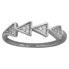 Distributed By Target Women's Silver Plated Cubic Zirconia 4 Small Triangle Ring-white-size (7),