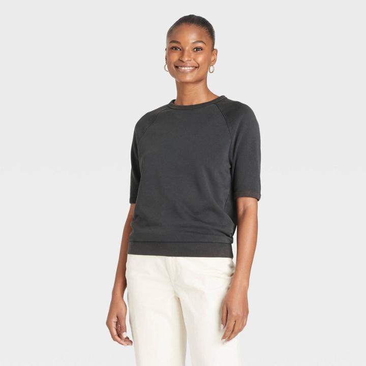 Women's French Terry Sweatshirt - Universal Thread Charcoal Gray