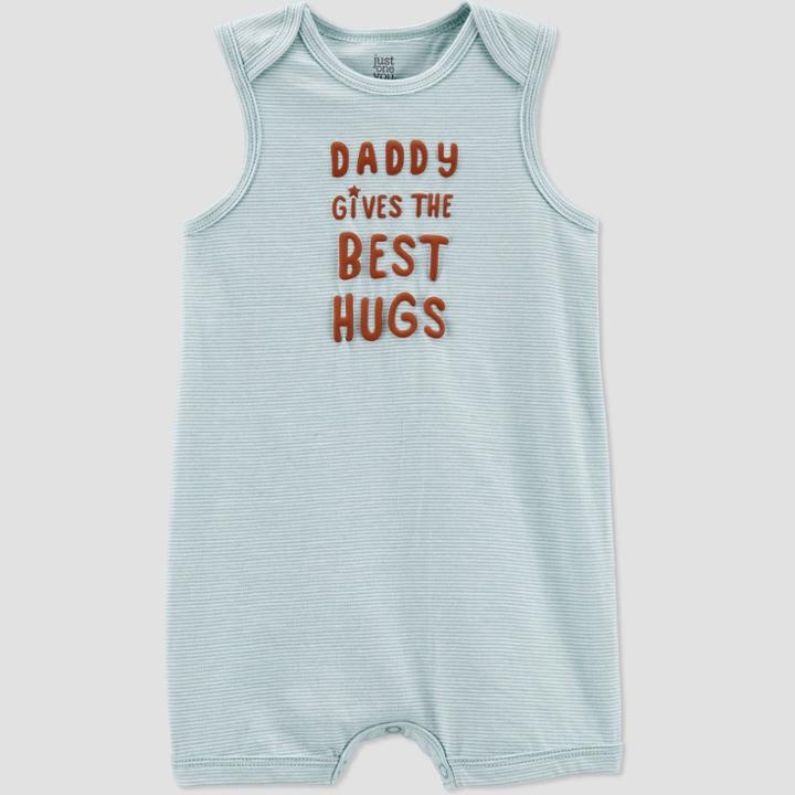 Baby Daddy Hug Sleeveless Romper - Just One You Made By Carter's Blue Newborn