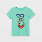 Toddler Boys' Dino Sunglasses Interactive Short Sleeve T-shirt - Cat & Jack Green