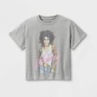 Girls' Boxy Cropped Graphic Whitney Houston Short Sleeve T-shirt - Art Class Gray