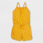 Girls' Printed Sleeveless Knit Romper - Cat & Jack Mustard Yellow