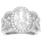 Journee Collection 4 1/4 Ct. T.w. Oval-cut Cubic Zirconia Bridal Prong Set Ring In Sterling Silver - Silver,