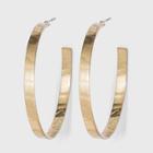 Large Worn Metal Hammered Hoop Earrings - A New Day Gold