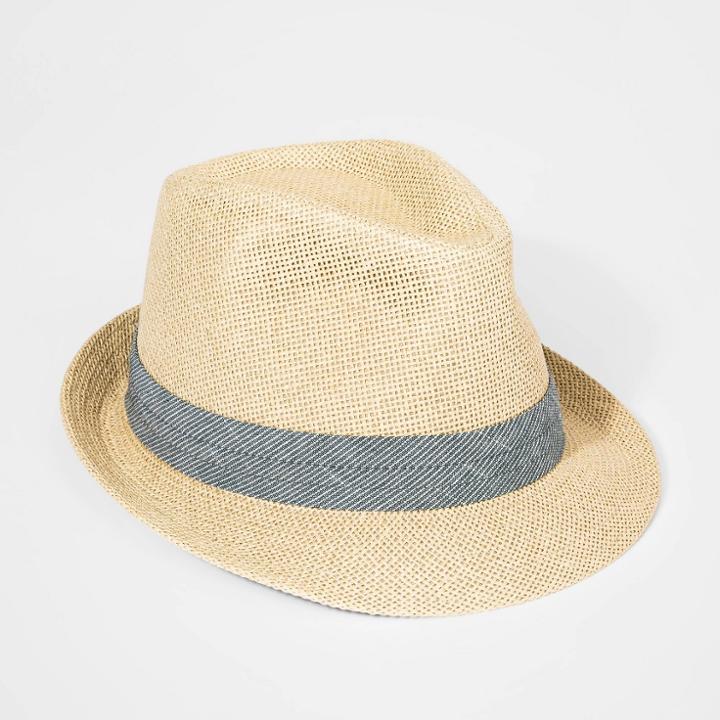 Boys' Woven Straw Fedora Hat - Cat & Jack , Brown