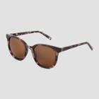Women's Tortoise Shell Print Crystal Plastic Square Sunglasses - Universal Thread Brown