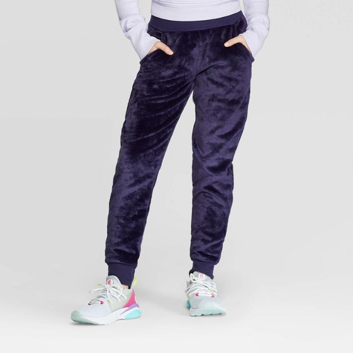Girls' Luxe Fleece Jogger Pants - C9 Champion Navy Blue Xs, Girl's, Blue Blue