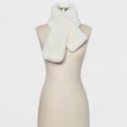 Women's Mini Faux Fur Pull Through Scarf - A New Day Cream (ivory)