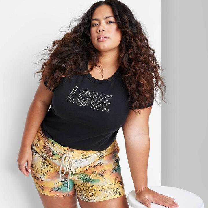 Women's Plus Size Mid-rise Linen Board Shorts - Wild Fable Orange