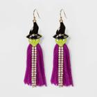 Witch Tassel Earrings - A New Day , Women's, Purple Gold