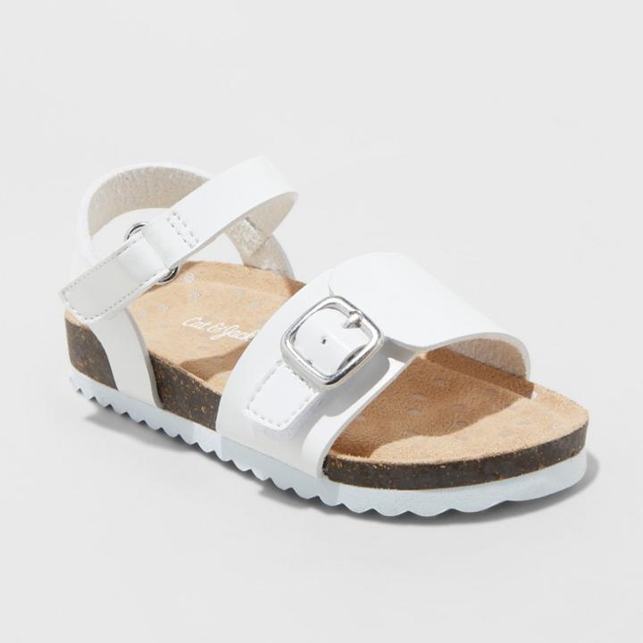 Toddler Girls' Berdie Comfort Foodbed Sandals - Cat & Jack White