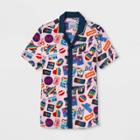 Trinity Collective Pride Gender Inclusive Adult Extended Size Patches Print Button-down Camp Shirt - Pink 1xb, Adult Unisex