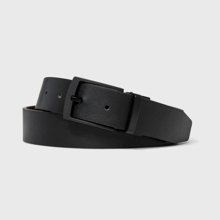 Men's Reversible Textured Buckle Belt - Goodfellow & Co Black