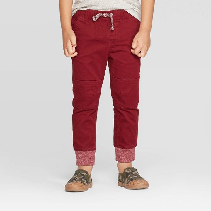 Toddler Boys' Pull-on Pants - Cat & Jack Berry Maroon