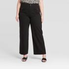 Women's Plus Size Mid-rise Cargo Trouser - Who What Wear Black
