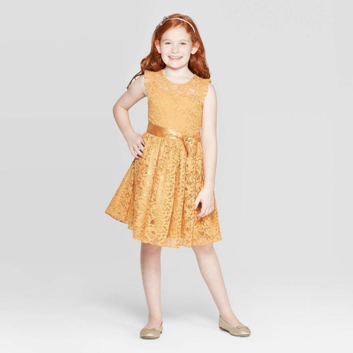 Zenzi Girls' Dresses Mustard (yellow)