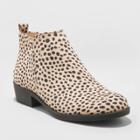 Women's Dylan Microsuede Leopard Laser Cut Zip Bootie - Universal Thread Brown