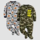 Gerber Baby Boys' 2pk Bears/wild Sleep N' Play - Green/gray Newborn