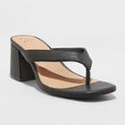Women's Hazel Heel Thong Sandals - A New Day Black