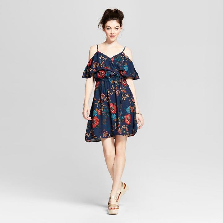 Women's Cold Shoulder V-neck Dress - Xhilaration (juniors') Blue