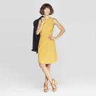 Women's Sleeveless Crewneck Linen Dress - A New Day Yellow