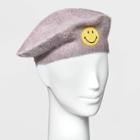 Women's Icon Beret With Smiley Face - Wild Fable Gray