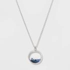 Boxed Silver Plated Shaker Pendant With Crystals Necklace - A New Day Crystal Blue, Women's