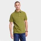 Men's Regular Fit Short Sleeve Slub Jersey Collared Polo Shirt - Goodfellow & Co Olive Green