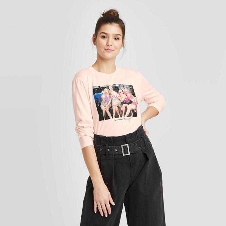 Women's Hbo Sex And The City Long Sleeve T-shirt (juniors') - Light Pink