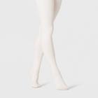 Women's Flat Knit Fleece Lined Tights - A New Day Ivory