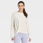 Women's Super Soft Twist-front Crewneck Pullover Sweatshirt - All In Motion Almond