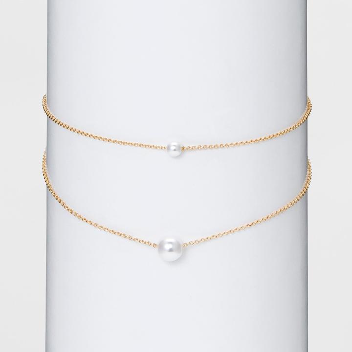 Sugarfix By Baublebar Layered Necklace With Pearls - Gold, Girl's