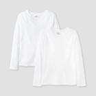 Kids' 2pk Adaptive Long Sleeve T-shirt - Cat & Jack White/white