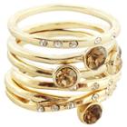 Target 5pc Crystals Stack Rings - Light/dark Topaz (