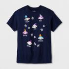 Girls' Fingerlings Graphic Short Sleeve T-shirt - Navy (blue)