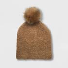 Women's Sherpa Beanie Hat - Universal Thread Brown One Size, Women's